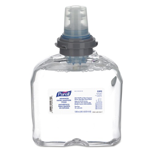  | PURELL 5392-02 1,200 mL Foam Advanced Hand Sanitizer TFX Refill - Unscented image number 0