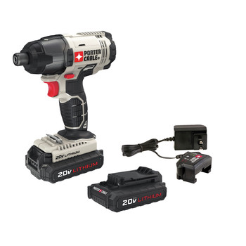IMPACT DRIVERS | Porter-Cable 20V MAX 1.3 Ah Cordless Lithium-Ion 1/4 in. Hex Impact Driver Kit - PCC641LB