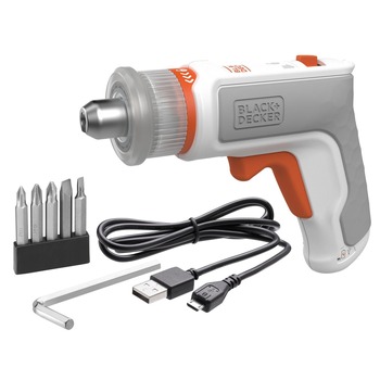HAND TOOLS | Black & Decker 4V MAX L-Shape Cordless Hex Driver - White - BCRTA601WAPB