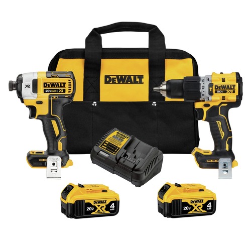 Dewalt DCK249M2 20V MAX XR Brushless Lithium-Ion Cordless Hammer Driver Drill and Impact Driver Combo Kit with (2) Batteries image number 0