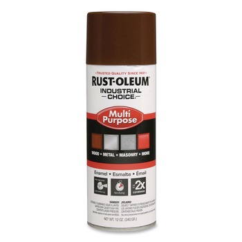 Rust-Oleum Industrial Choice 1600 System 12 oz. Aerosol Can Multi-Purpose Enamel Spray Paint - Gloss Brown (6/Carton) - 1674830
