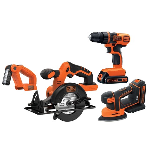 Combo Kits | Black & Decker BD4KITCDCMSL 20V MAX Lithium-Ion Cordless 4-Tool Combo Kit with 2 Batteries (1.5 Ah) image number 0