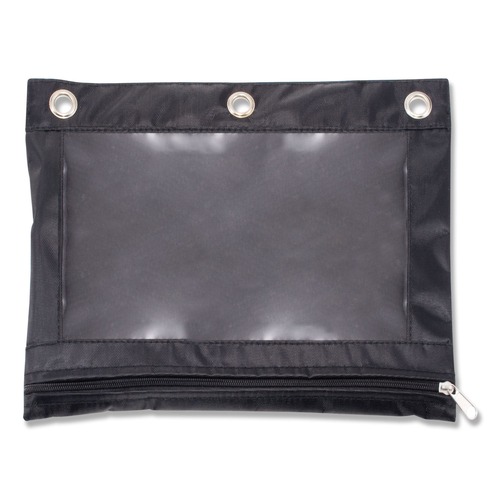 July Member-Exclusive Offer Save 10% off on One Item | Advantus 67024 10 in. x 7.38 in. 3-Hole Punched Binder Pencil Pouch - Black/Clear image number 0