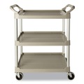 Customer Appreciation Sale! Save up to $60 on Select Tools | Rubbermaid Commercial FG342488OWHT 200 lbs. Capacity 3 Shelf Service Cart - Off White image number 0