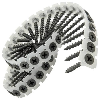 COLLATED SCREWS | SENCO 6-Gauge 1-1/4 in. Collated Drywall to Wood Screws (4,000-Pack) - 06A125PB