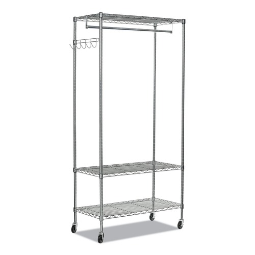 July Member-Exclusive Offer Save 10% off on One Item | Alera ALEGR364818SR 48 in. W x 18 in. D x 75 in. H 40 Garments Wire Shelving Garment Rack - Silver image number 0