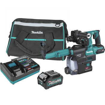 Makita GRH01M1W 40V max XGT Brushless Lithium-Ion 1-1/8 in. Cordless AFT/AWS Capable AVT Rotary Hammer Kit with SDS-PLUS Dust Extractor (4 Ah) Makita 40V max XGT Brushless Lithium-Ion 1-1/8 in. Cordless AFT/AWS Capable AVT Rotary Hammer Kit with SDS-PLUS Dust Extractor (4 Ah) - GRH01M1W