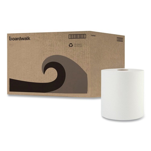  | Boardwalk 8122 8 in. x 800 ft. 1-Ply Hardwound Paper Towels - White (6/Carton) image number 0