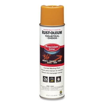 Rust-Oleum Industrial Choice M1800 System 17 oz. Aerosol Can Water-Based Precision Line Marking Paint - Gloss Yellow (12/Carton) - 203033