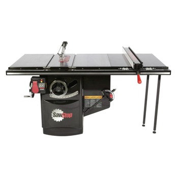 SawStop 480V 5 HP 3-Phase Cabinet Saw with 36 in. Industrial T-Glide Rip Fence, Rails and Extension Table - ICS53480-TGI236-SI