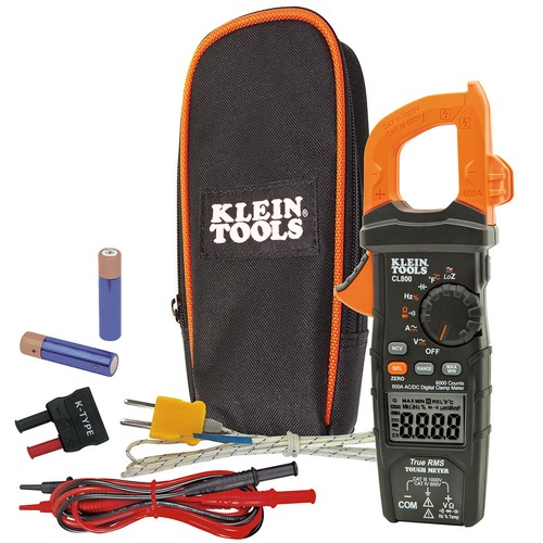 Clamp Meters | Klein Tools CL800 Low Impedance AC TRMS Cordless Auto-Range Digital Clamp Meter Kit image number 0