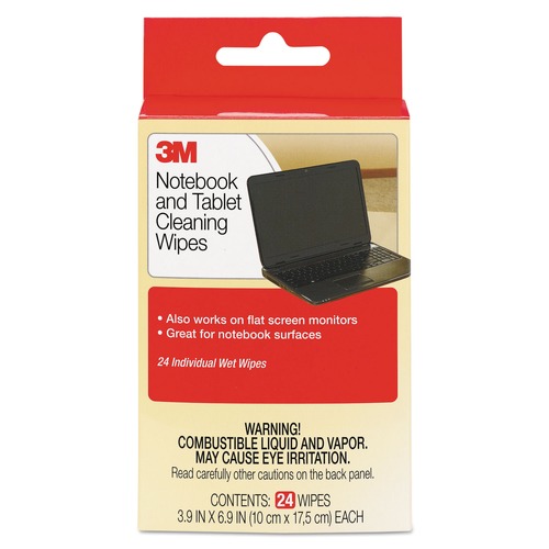 July Member-Exclusive Offer Save 10% off on One Item | 3M CL630 7 in. x 4 in. 1-Ply Notebook Screen Cloth Cleaning Wet Wipes - Unscented, White (24/Pack) image number 0