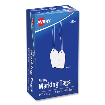 Avery 12204 1.75 in. x 1.09 in. Medium-Weight White Marking Tags (1000/Box)
