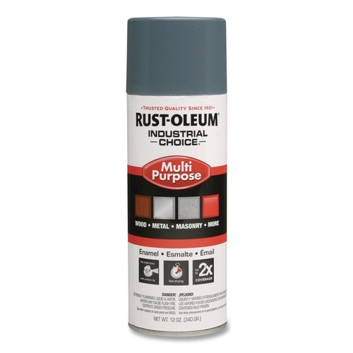 Paint | Rust-Oleum 202214 Industrial Choice 1600 System 12 oz. Aerosol Can Multi-Purpose Enamel Spray Paint - Gloss Machinery Gray (6/Carton) image number 0