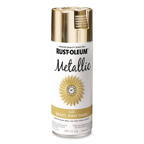 Paint | Rust-Oleum 340647 11 oz. Aerosol Can Metallic Spray Paint - Metallic Gold (6/Carton) image number 0