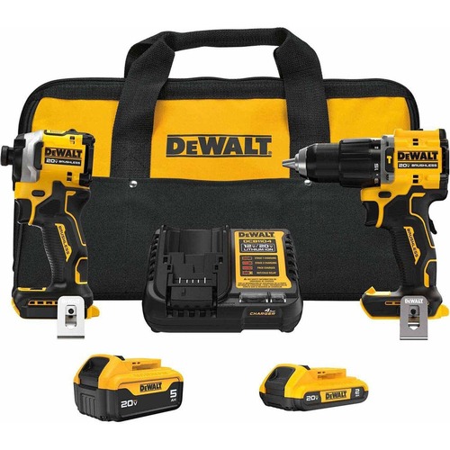 Combo Kits | Dewalt DCK200D1P1 20V MAX 2-Tool Hammer Drill/Impact Combo Kit image number 0