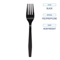  | Boardwalk BWKFORKHWPPBLA Heavyweight Polypropylene Plastic Fork Cutlery - Black (1000/Carton) image number 4