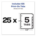 July Member-Exclusive Offer Save 10% off on One Item | Avery 11517 Print-On 11 in. x 8.5 in. 5-Tab 3-Hole Customizable Punched Dividers - White (125/Pack) image number 4