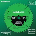 Circular Saw Blades | Metabo HPT 115759M 7-1/4 in. 40-Tooth Industrial PTFE Circular Saw Fine Finish Blade image number 5