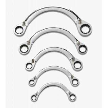 WRENCHES | GearWrench 5-Piece Metric Half Moon Reversible Ratcheting Wrench Set - 9850