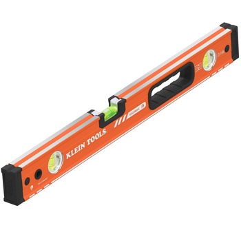 Klein Tools 24-Inch Box Level, Magnetic Box Beam Bubble Level, 3 Vials, High Visibility Orange, Aluminum Body, V-Groove and Magnet Track - 93524MAG
