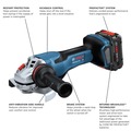 Angle Grinders | Bosch GWS18V-13PB14 18V PROFACTOR Brushless Lithium-Ion 5 - 6 in. Cordless Angle Grinder Kit with Paddle Switch (8 Ah) image number 4