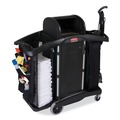 Customer Appreciation Sale! Save up to $60 on Select Tools | Rubbermaid Commercial FG9T7800BLA High-Security 2-Shelf Housekeeping Cart - Black/Silver image number 2