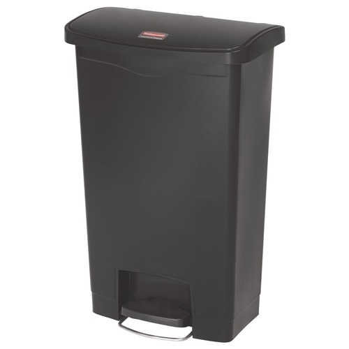  | Rubbermaid Commercial 1883611 Streamline 13-Gallon Front Step Style Resin Step-on Container - Black image number 0