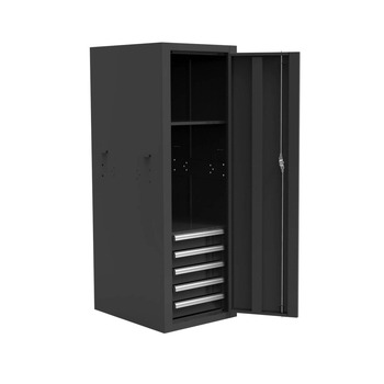 Homak Pro II 5-Drawer 22 in. Full Height Side Locker - Black - BK08022052