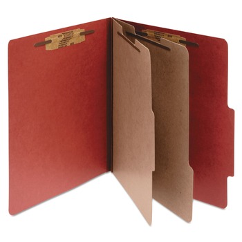 ACCO A7016036 3 in. Expansion Pressboard Legal Size 6-Fastener Classification Folders - Earth Red Exterior (10/Box)
