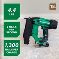 Brad Nailers | Metabo HPT NT1850DFTM 18V MultiVolt Brushless Lithium-Ion Cordless 18-Gauge Compact Brad Nailer Kit (2 Ah) image number 2