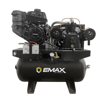 AIR COMPRESSORS | EMAX 14 HP 30 Gallon 24 CFM 3-Cylinder Truck Mount Solid Cast Iron Pump Gas-Powered Air Compressor with Electric Start KOHLER Command Pro Engine - EGES1430ST