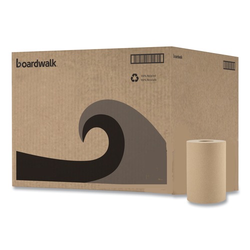  | Boardwalk B6252 8 in. x 350 ft. 1-Ply Hardwound Paper Towels - Natural (12/Carton) image number 0