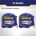 Measuring Tools | Irwin IWHT39396S 2-Piece STRAIT-LINE 25 ft. Tape Measure image number 3