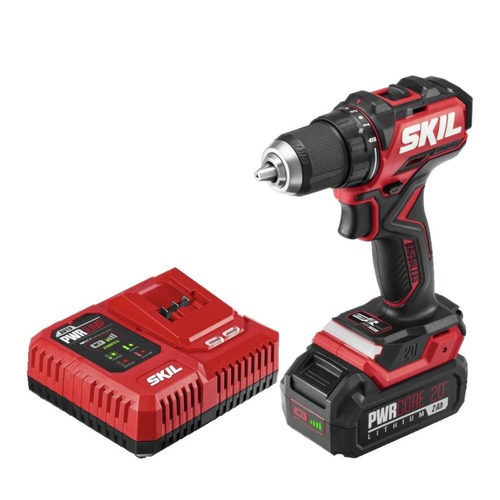 Drill Drivers | Skil DL6293B-10 20V PWRCORE 20 Brushless Compact Lithium-Ion 1/2 in. Cordless Drill Driver Kit (2 Ah) image number 0