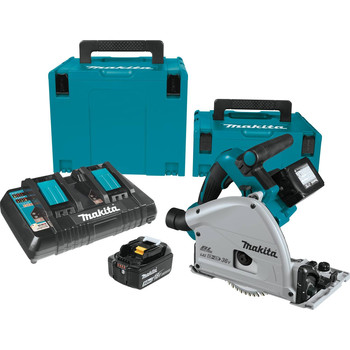 CIRCULAR SAWS | Makita XPS01PTJ 18V X2 (36V) LXT Brushless Lithium-Ion 6-1/2 in. Cordless Plunge Circular Saw Kit with 2 Batteries (5 Ah)