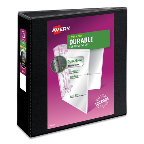 July Member-Exclusive Offer Save 10% off on One Item | Avery 17041 3 Slant Rings 3 in. Capacity 11 in. x 8.5 in. Durable View Binder with DuraHinge - Black image number 0