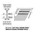 Nails | Freeman FR21120-3B (2000-Piece) 21-Degree Plastic Collated Brite Finish Smooth Shank Full Round Head .120 in. x 3 in. Framing Nails image number 7