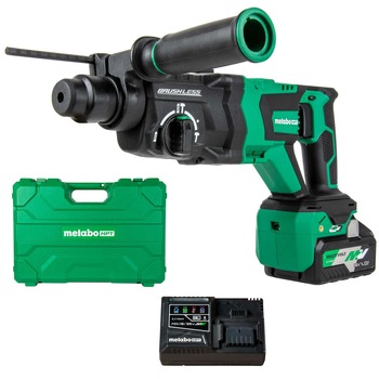 Metabo HPT 36V MultiVolt Brushless Lithium-Ion 1-1/8 in. Cordless SDS-Plus D-Handle Rotary Hammer Kit (4 Ah) - DH3628DDM