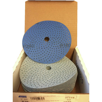 SANDING DISCS | Norton 50-Piece Cyclonic Dry Ice 180 Grit 6 in. NorGrip Discs Pack - 7775