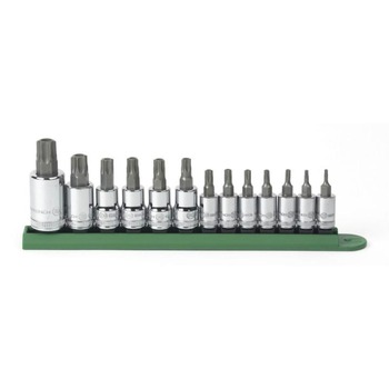 GearWrench (13-Piece) 1/4 in., 3/8 in., and 1/2 in. Drive Tamper Proof Torx Bit Socket Set - 80725