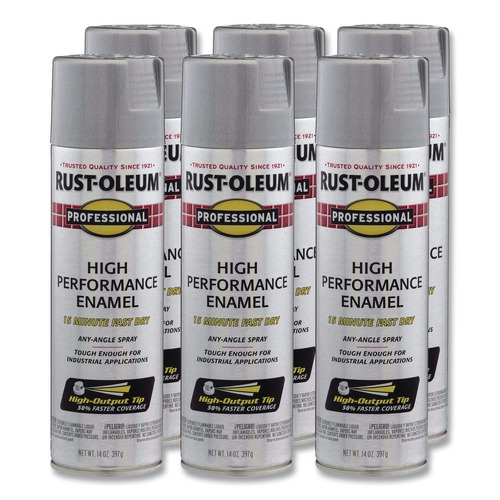 Paint | Rust-Oleum 7515838 Professional 14 oz. Aerosol Can Spray Paint - Metallic Aluminum (6/Carton) image number 0