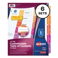 July Member-Exclusive Offer Save 10% off on One Item | Avery 11187 Ready Index 11 in. x 8.5 in. 5-Tab 1 to 5 Customizable TOC Dividers - Multicolor Tabs/White (6/Pack) image number 0