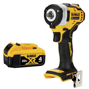 Dewalt 20V MAX Brushless Lithium-Ion 3/8 in. Cordless Impact Wrench with 4 Ah Battery Bundle - DCF913BDCB204-BNDL