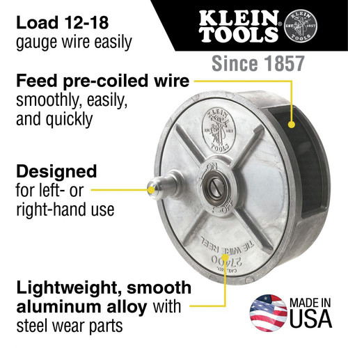 by kei Klein Tools Lightweight Aluminum Tie Wire Reel with Rewind