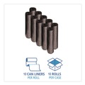  | Boardwalk H8048EKKR01 40 in. x 48 in. 45 gal. 1 mil Recycled Low-Density Polyethylene Can Liners - Black (100/Carton) image number 4