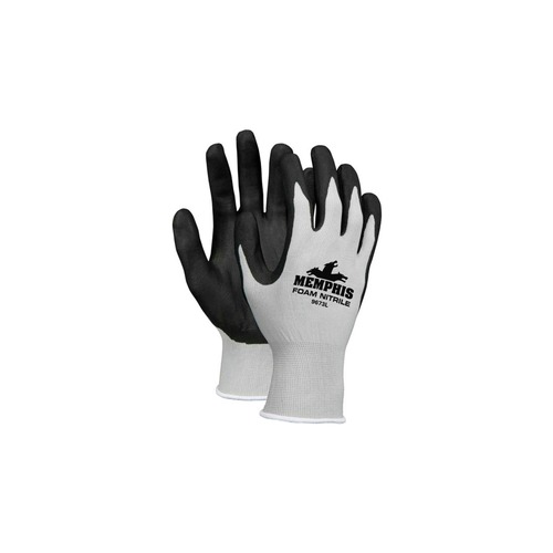 Work Gloves | MCR Safety 9673XL Economy Foam Nitrile Gloves - X-Large Gray/Black (1-Dozen) image number 0