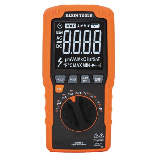 Multimeters | Klein Tools MM450 600V TRMS Auto-Ranging Slim Digital Multimeter image number 0