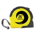 Tape Measures | Boardwalk BWKTAPEM25 25 ft. 1/16 in. Graduations Plastic Case Easy Grip Tape Measure - Black and Yellow image number 1