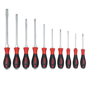 SCREWDRIVERS | Wiha Tools 10-Piece SoftFinish XHeavy Duty Cushion Grip Screwdriver Tray Set - 53180
